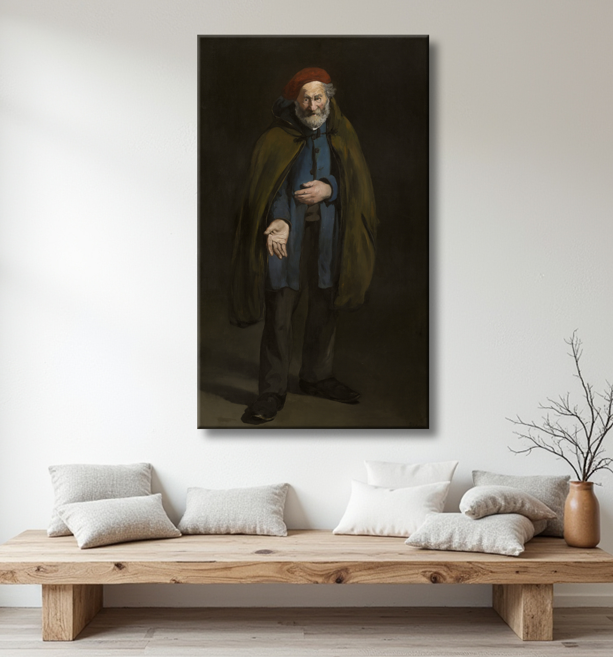 Reproduction Mendiant avec un duffle-coat (philosophe) de Édouard Manet avec decor