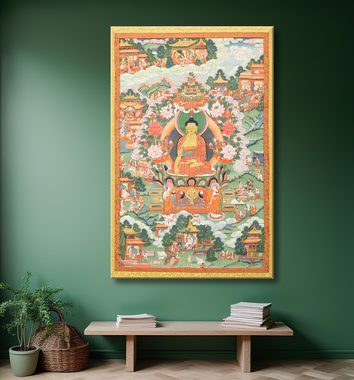 Reproduction Merci avec Bouddha avec decor