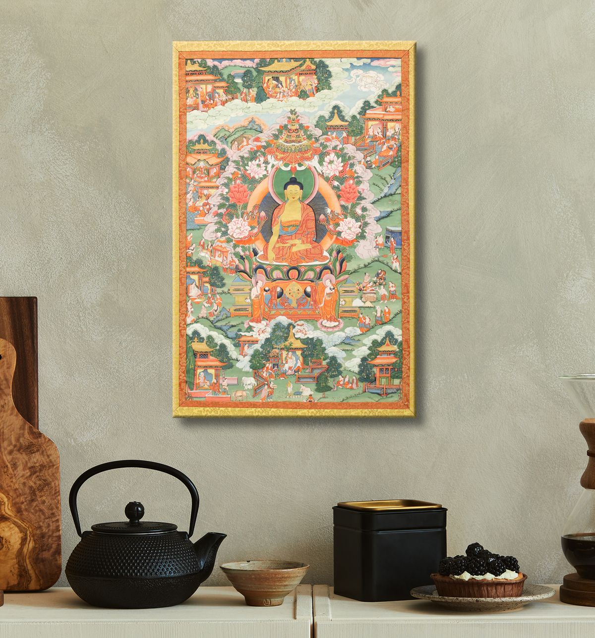 Reproduction Merci avec Bouddha avec decor