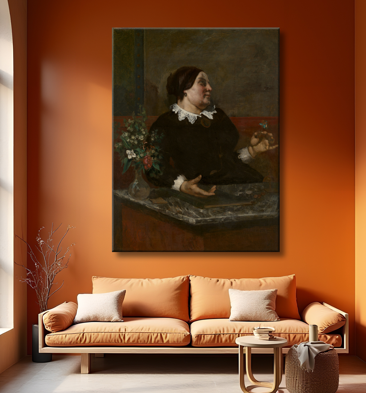 Reproduction Mère Grégoire de Gustave Courbet avec decor