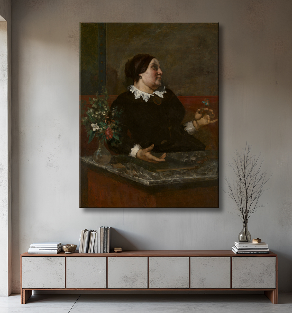 Reproduction Mère Grégoire de Gustave Courbet avec decor