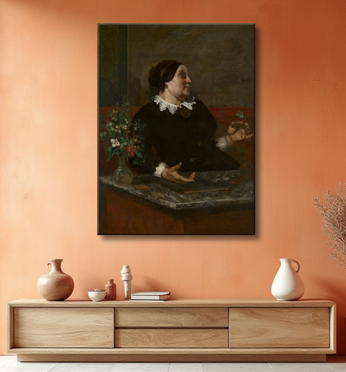 Reproduction Mère Grégoire de Gustave Courbet avec decor