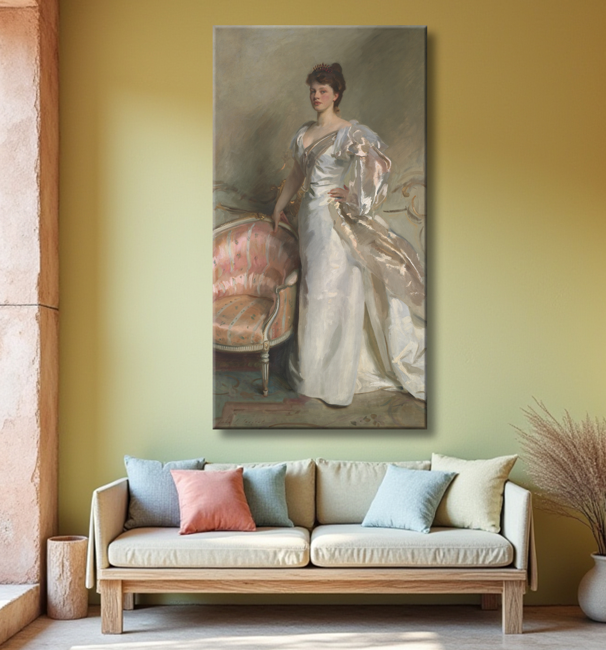 Reproduction Mme George Swinton (Elizabeth Ebsworth) de John Singer Sargent avec decor