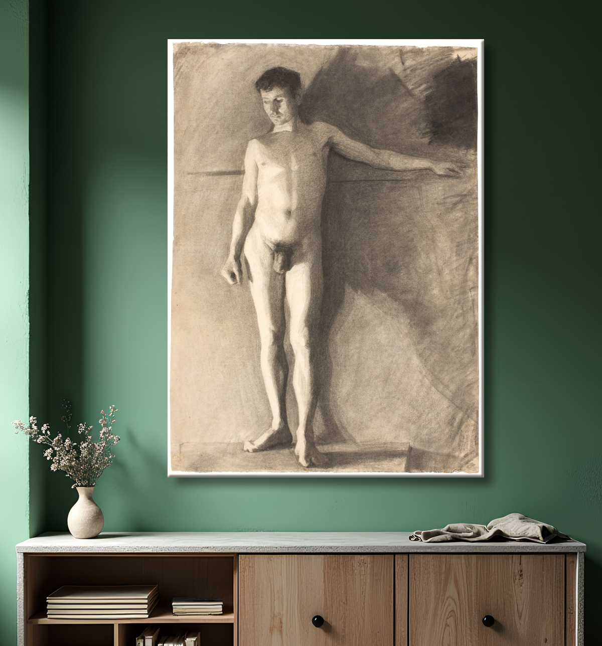 Reproduction Modèle homme debout de Hammershøi, Vilhelm avec decor