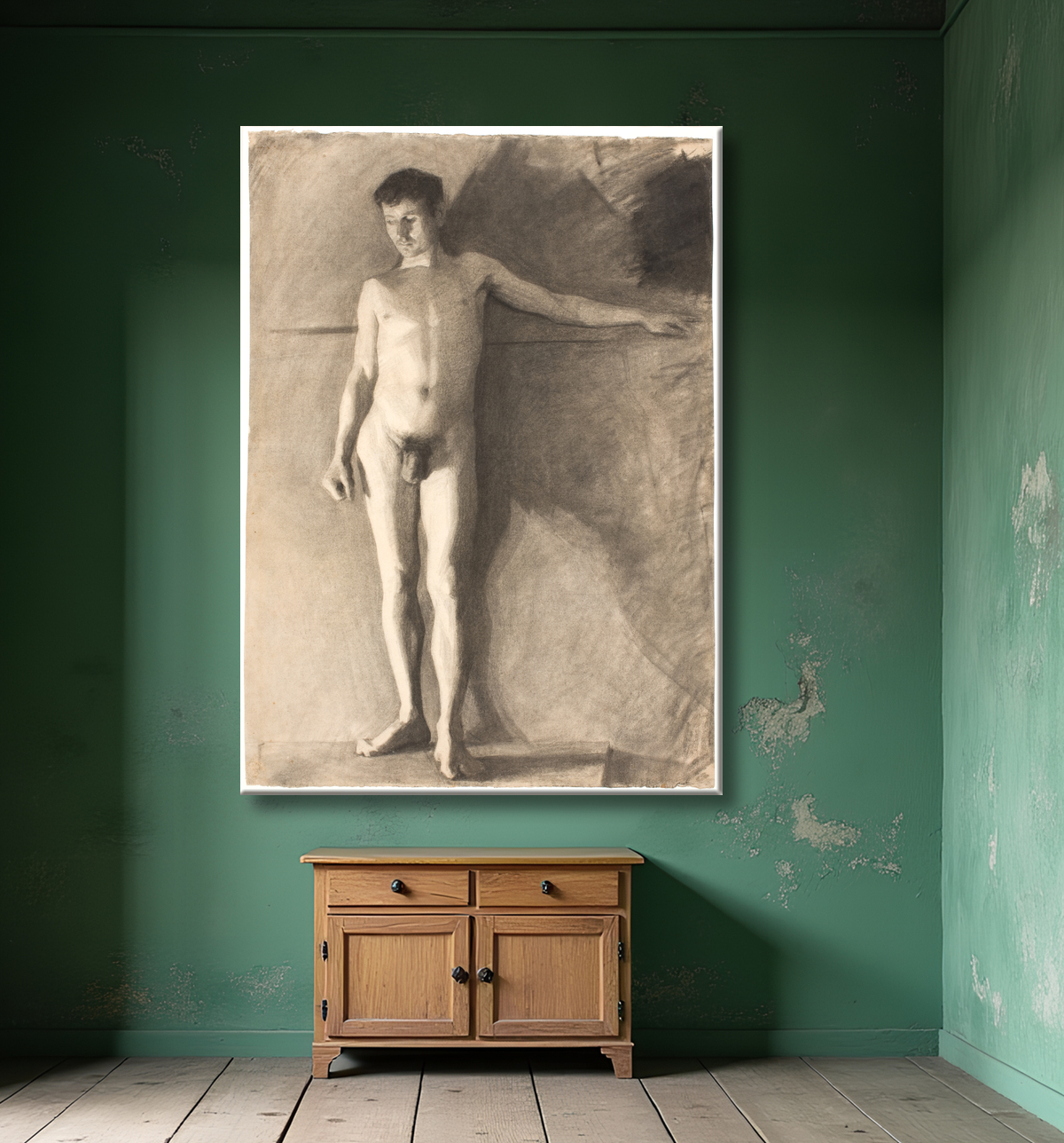 Reproduction Modèle homme debout de Hammershøi, Vilhelm avec decor