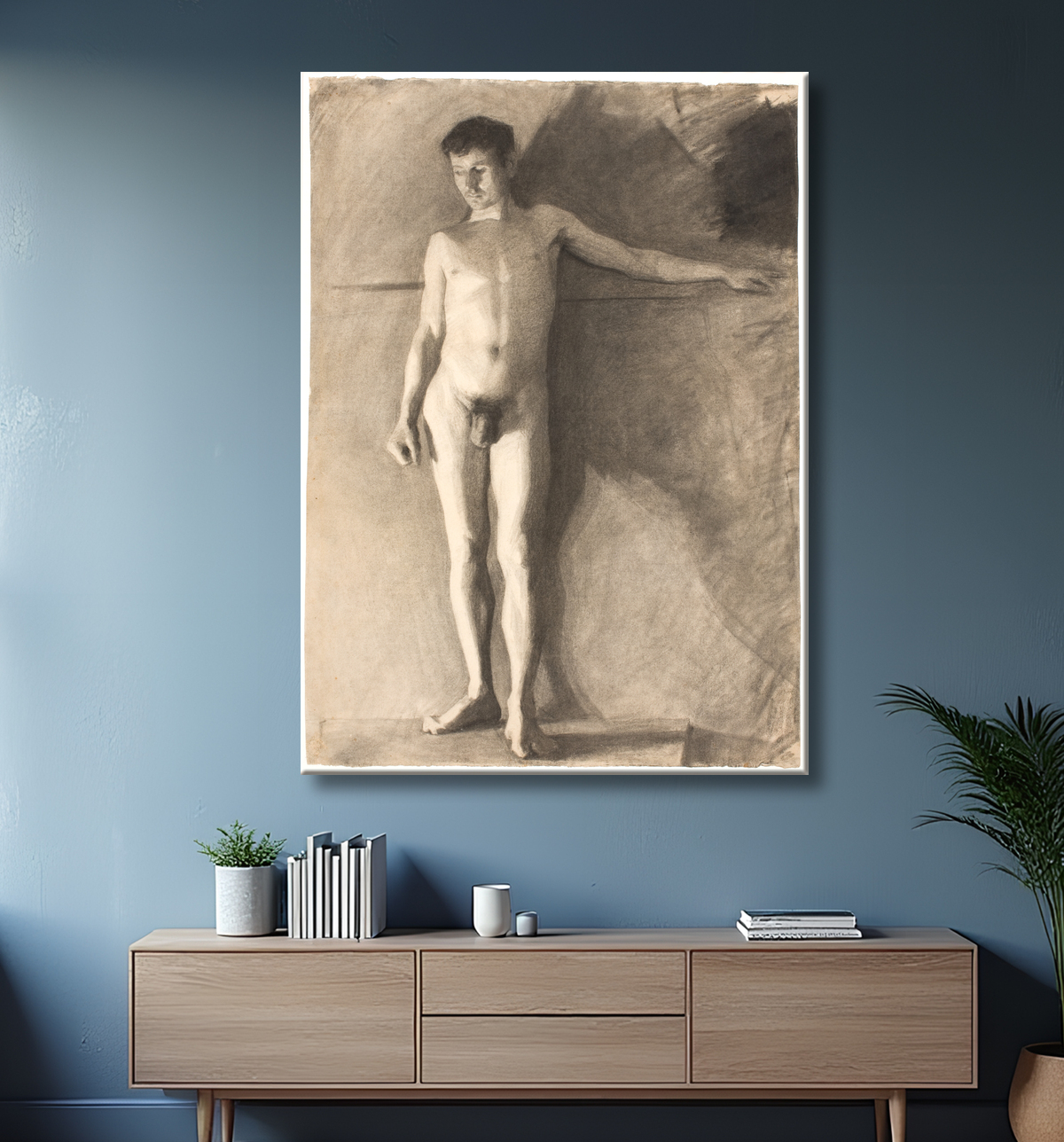 Reproduction Modèle homme debout de Hammershøi, Vilhelm avec decor