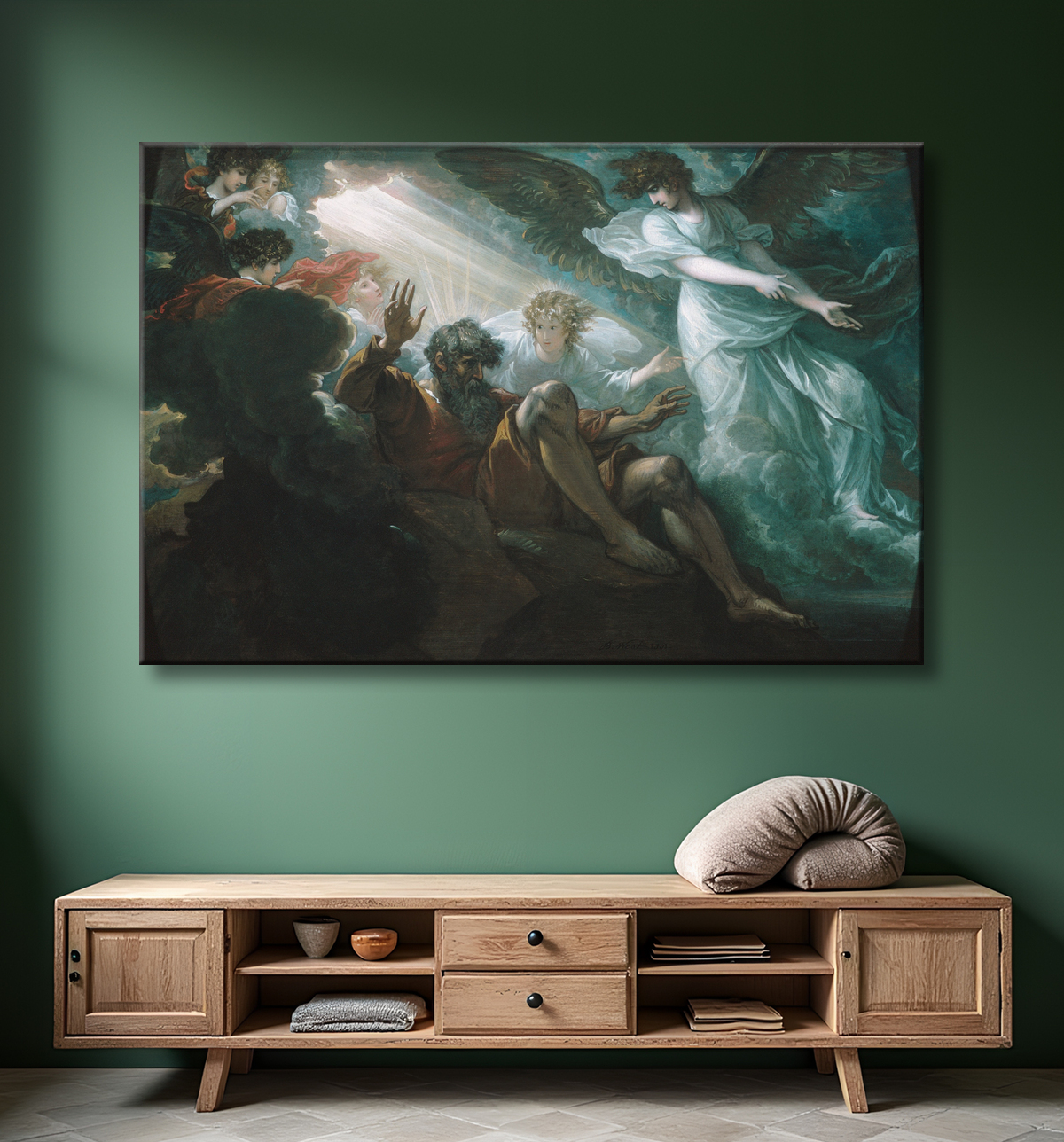 Reproduction Moïse a montré la terre promise de Benjamin West avec decor