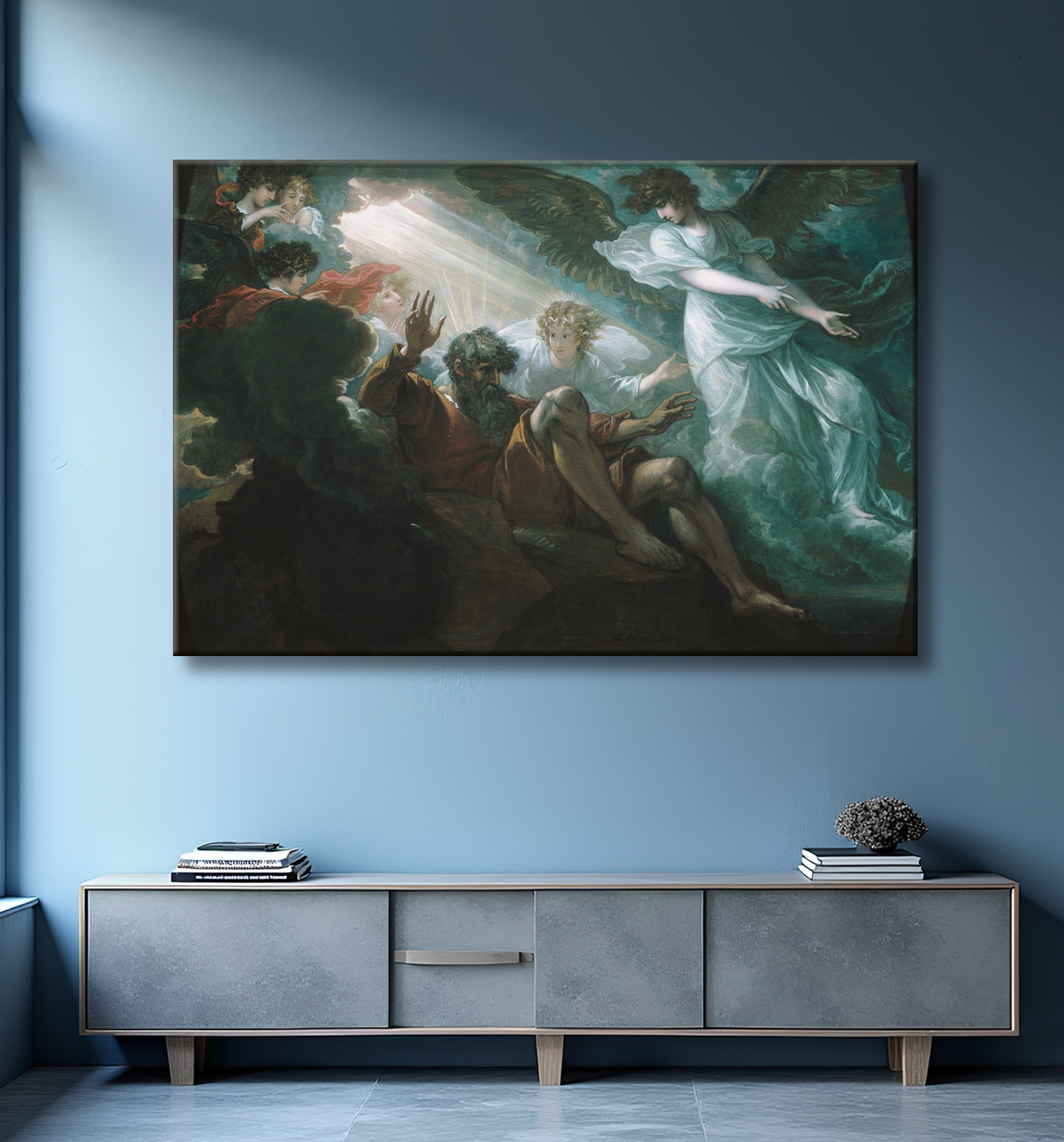 Reproduction Moïse a montré la terre promise de Benjamin West avec decor