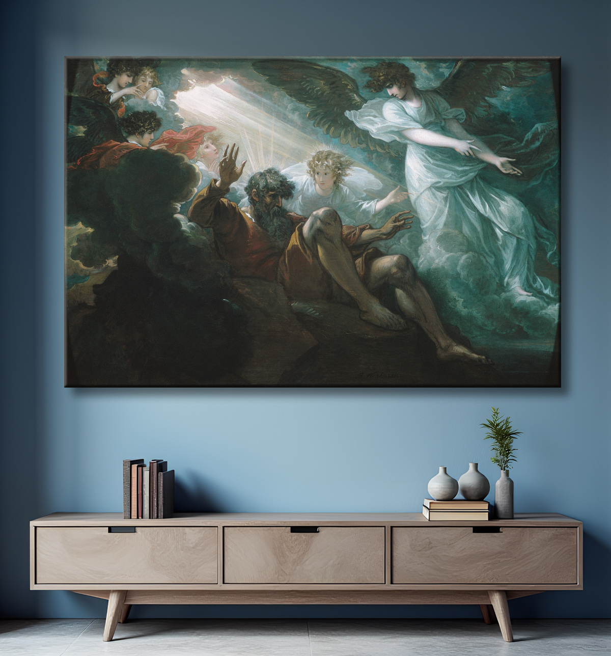 Reproduction Moïse a montré la terre promise de Benjamin West avec decor