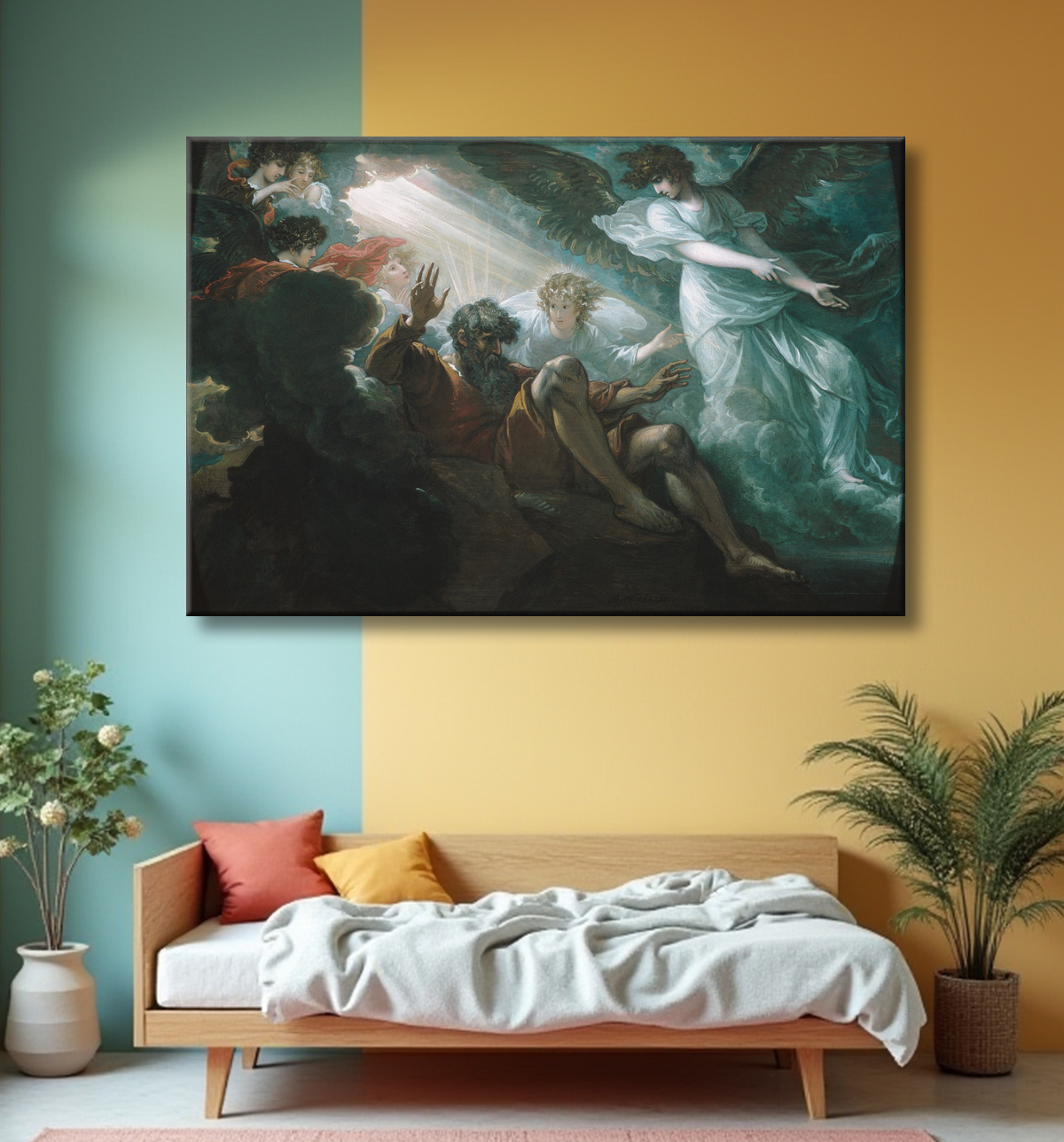 Reproduction Moïse a montré la terre promise de Benjamin West avec decor