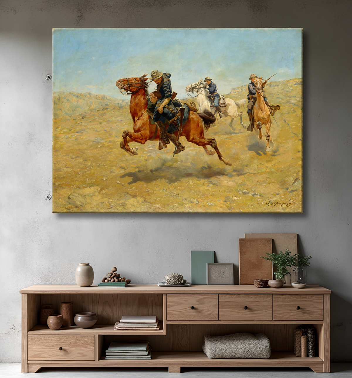 Reproduction Mon Bunkie de Charles Schreyvogel avec decor