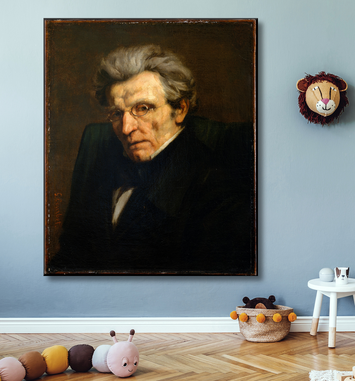 Reproduction Monsieur Suisse de Gustave Courbet avec decor