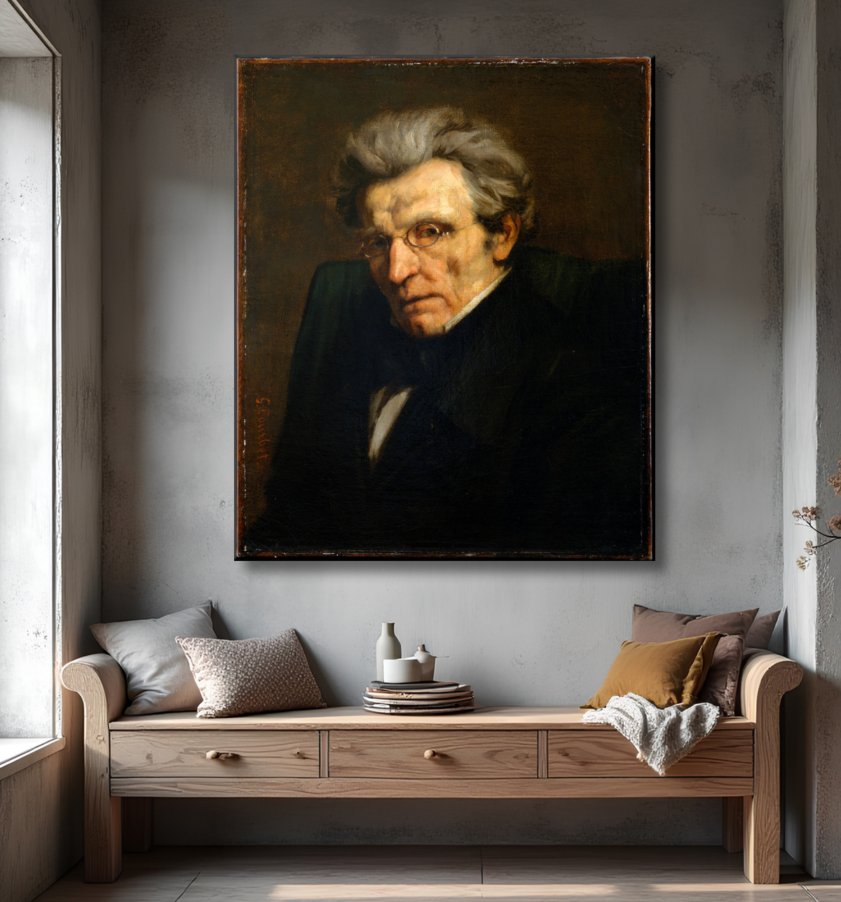Reproduction Monsieur Suisse de Gustave Courbet avec decor