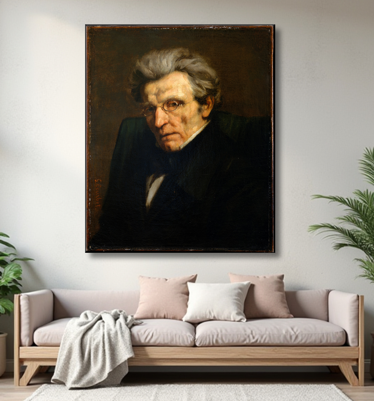 Reproduction Monsieur Suisse de Gustave Courbet avec decor