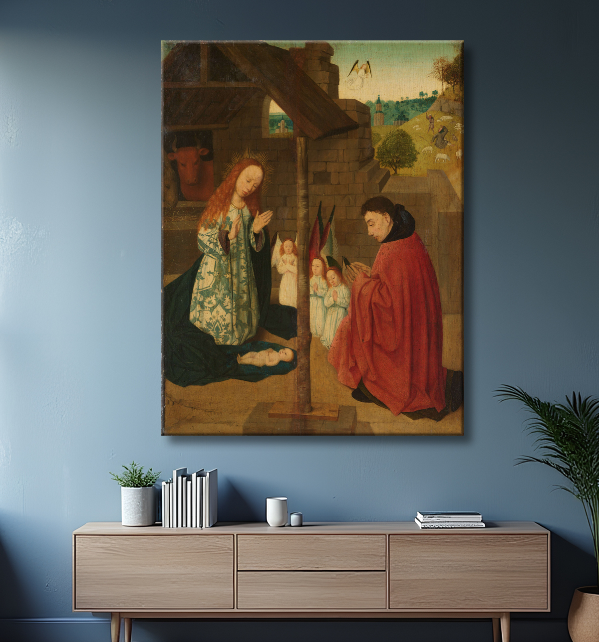 Reproduction Naissance du Christ de Master of the Brunswick Diptych avec decor