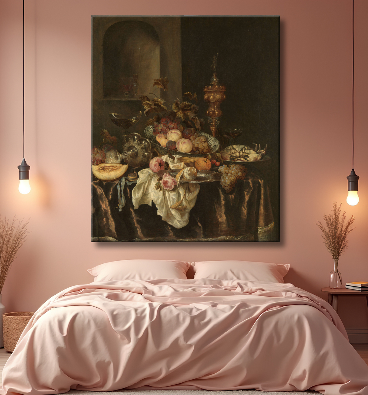 Reproduction Nature morte de Abraham van Beyeren avec decor