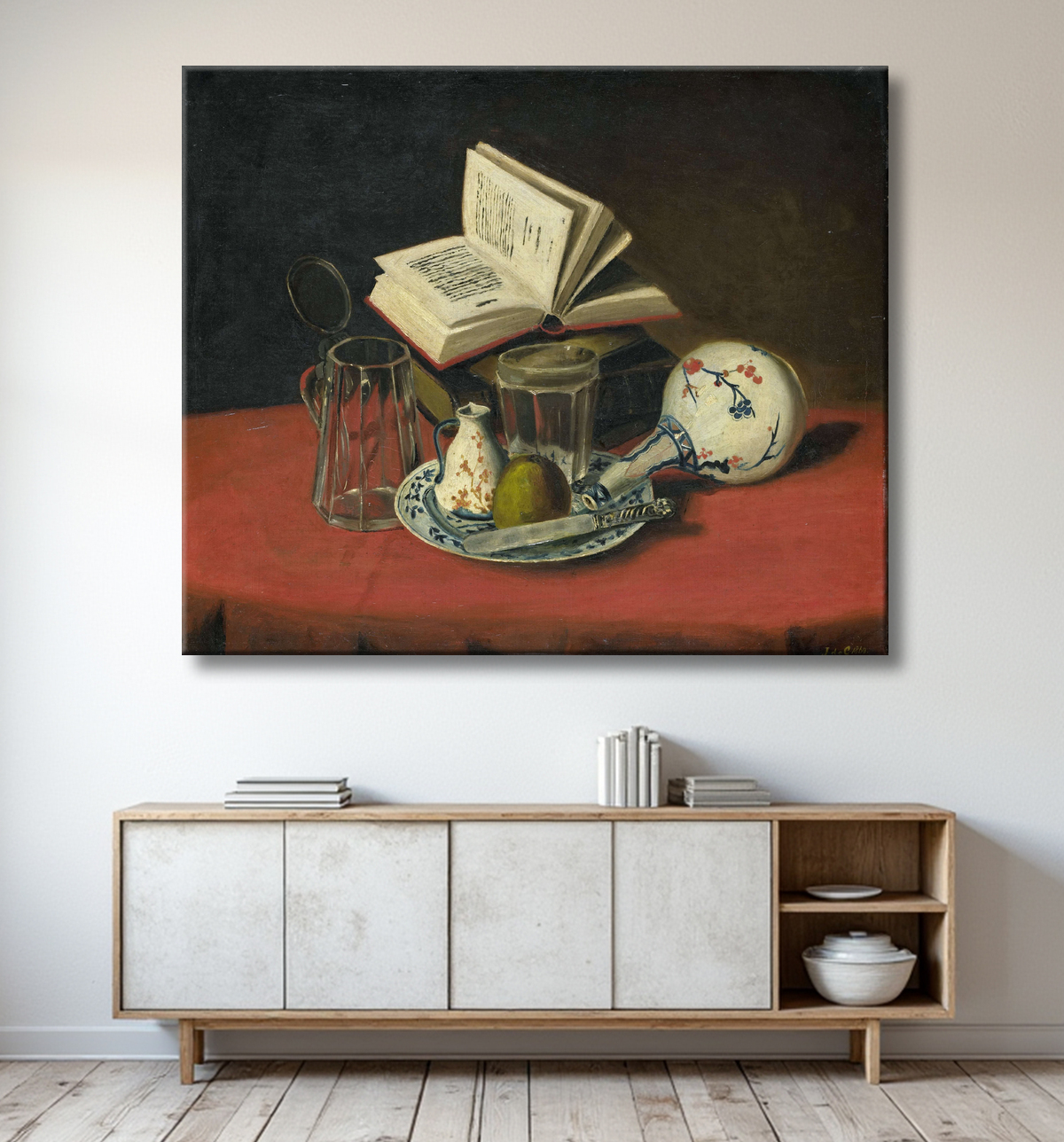 Reproduction Nature morte de J. de Clercq (schilder) avec decor