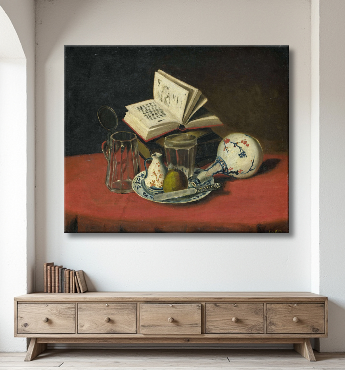 Reproduction Nature morte de J. de Clercq (schilder) avec decor