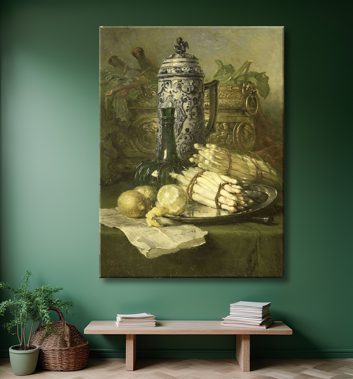Reproduction Nature morte à la cruche en grès de Maria Vos avec decor