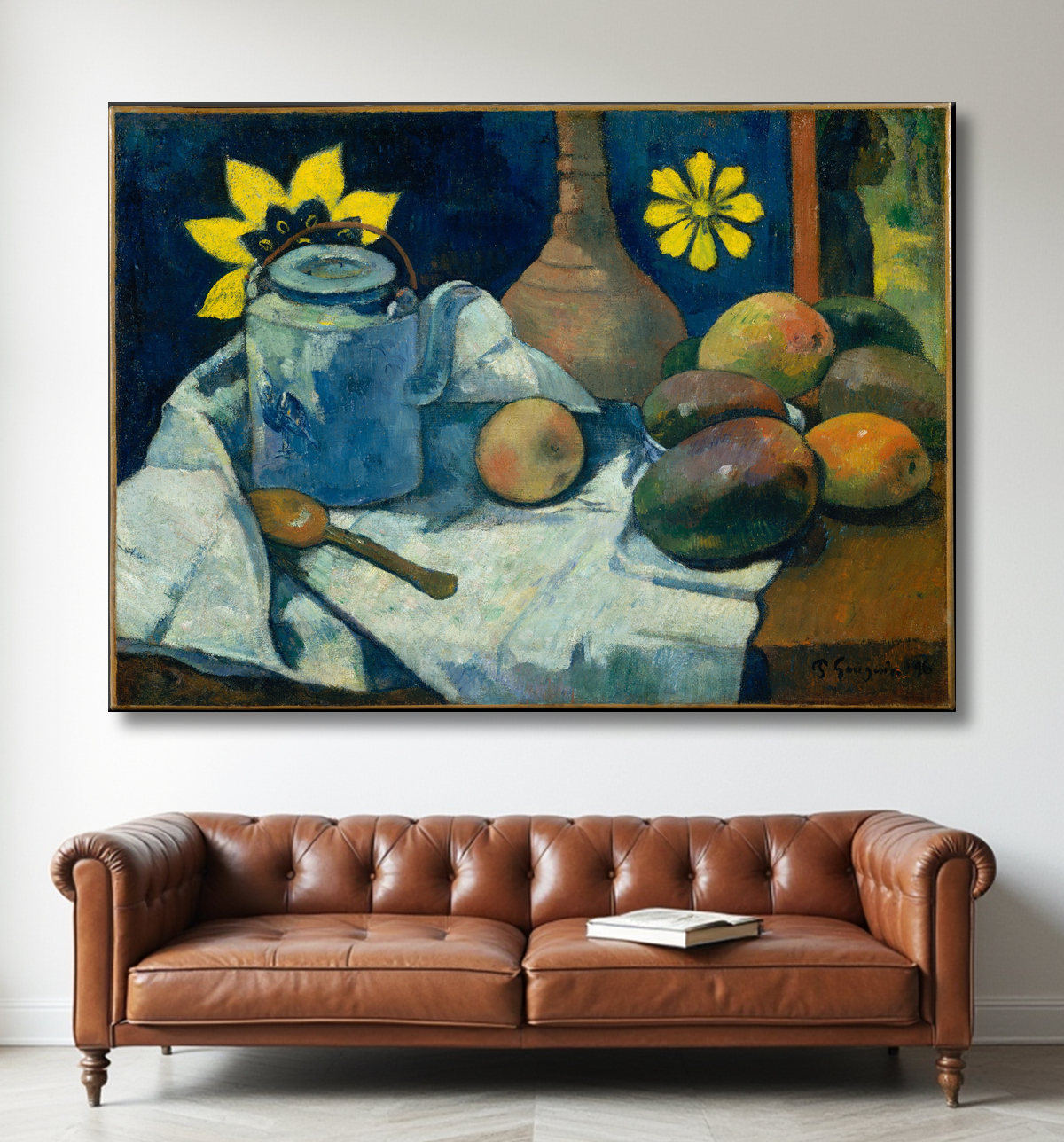 Reproduction Nature morte à la théière et aux fruits de Paul Gauguin avec decor