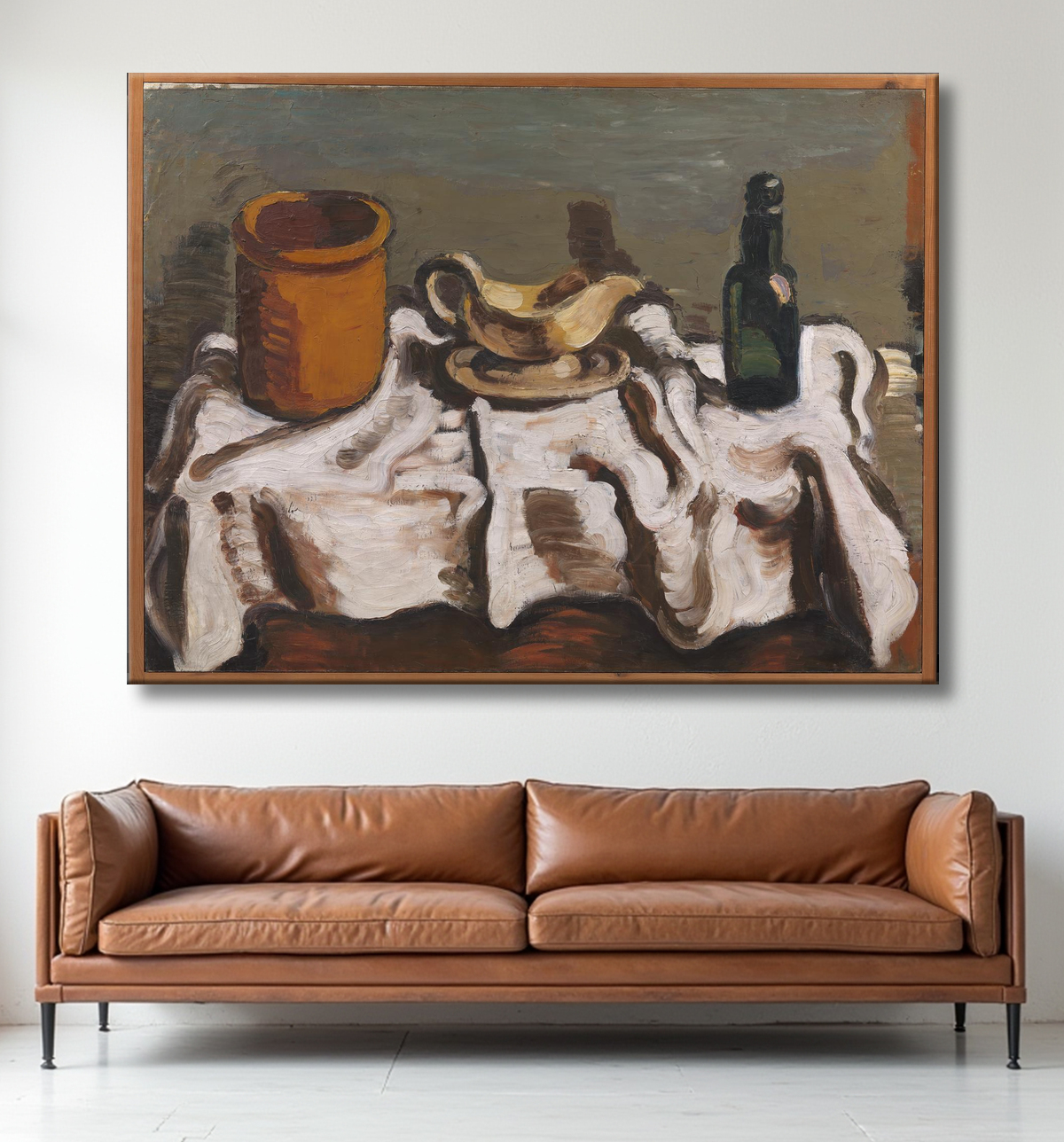 Reproduction Nature morte au bocal, à la saucière et à la bouteille de Lundstrøm, Vilhelm avec decor