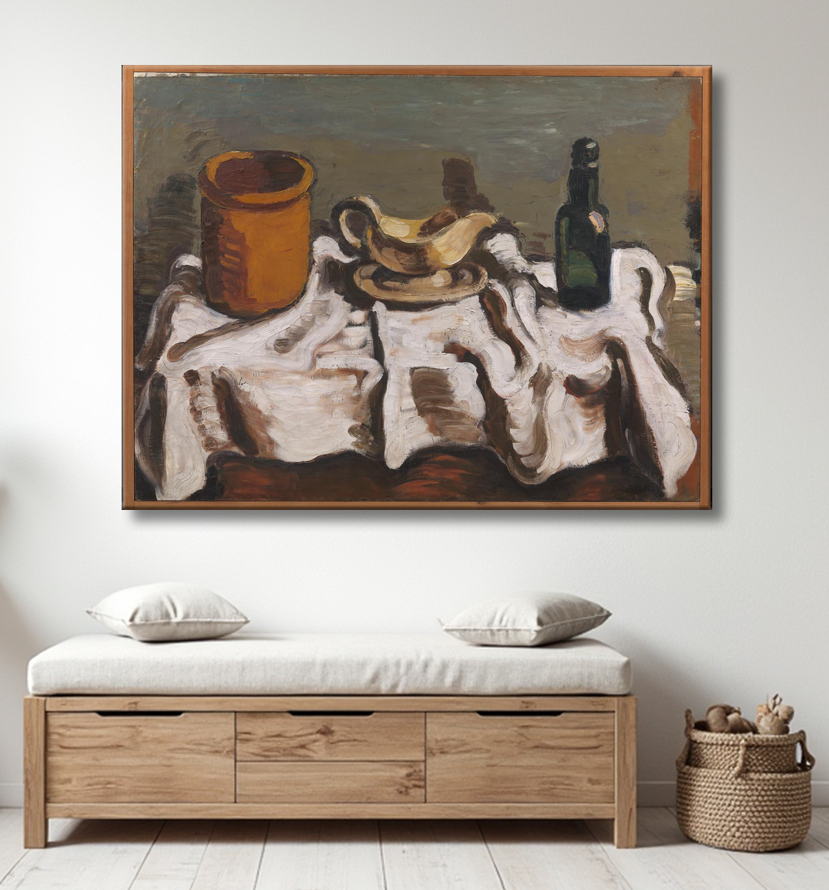 Reproduction Nature morte au bocal, à la saucière et à la bouteille de Lundstrøm, Vilhelm avec decor