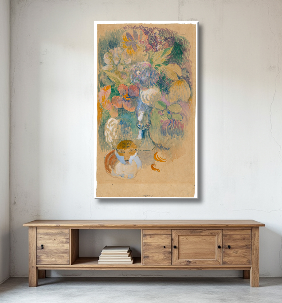 Reproduction Nature morte au chat de Paul Gauguin avec decor