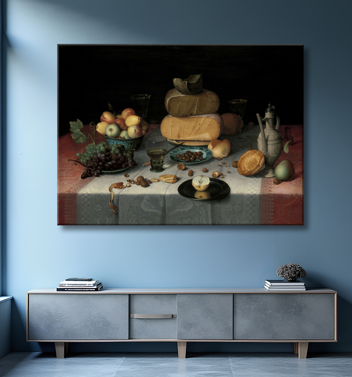 Reproduction Nature morte au fromage de Floris Claesz van Dijck avec decor