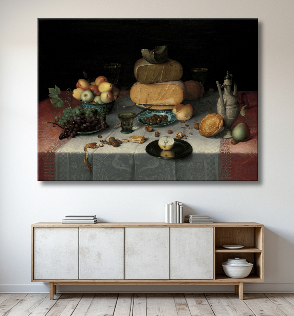 Reproduction Nature morte au fromage de Floris Claesz van Dijck avec decor