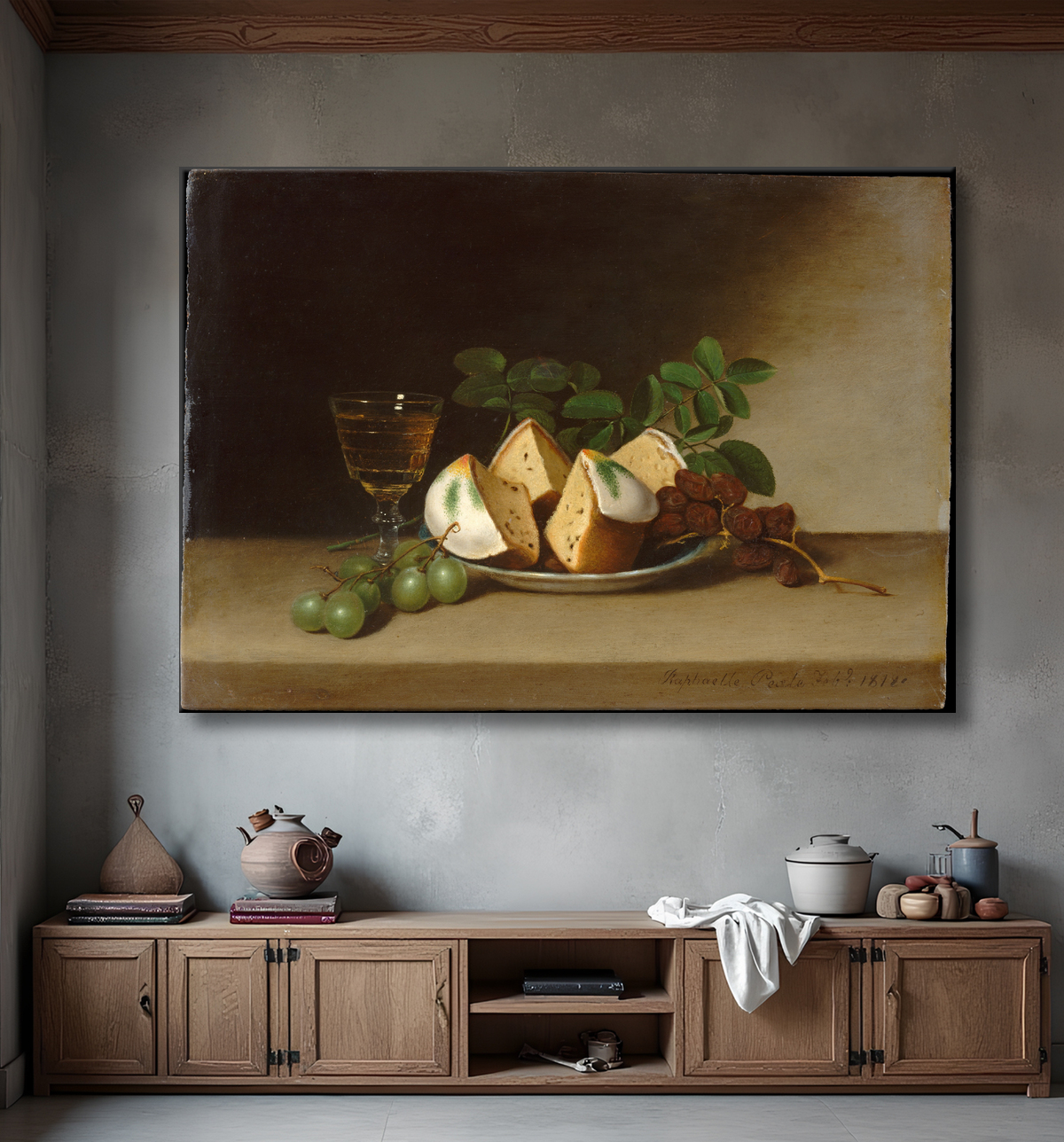 Reproduction Nature morte au gâteau de Raphaelle Peale avec decor