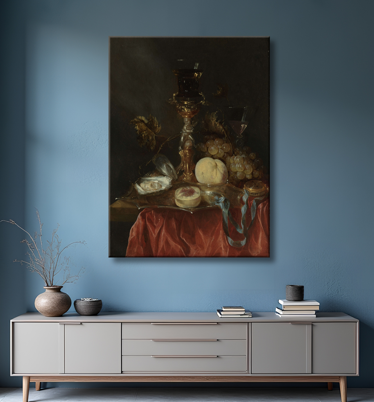 Reproduction Nature morte au porte-verre en vermeil de Abraham van Beyeren avec decor