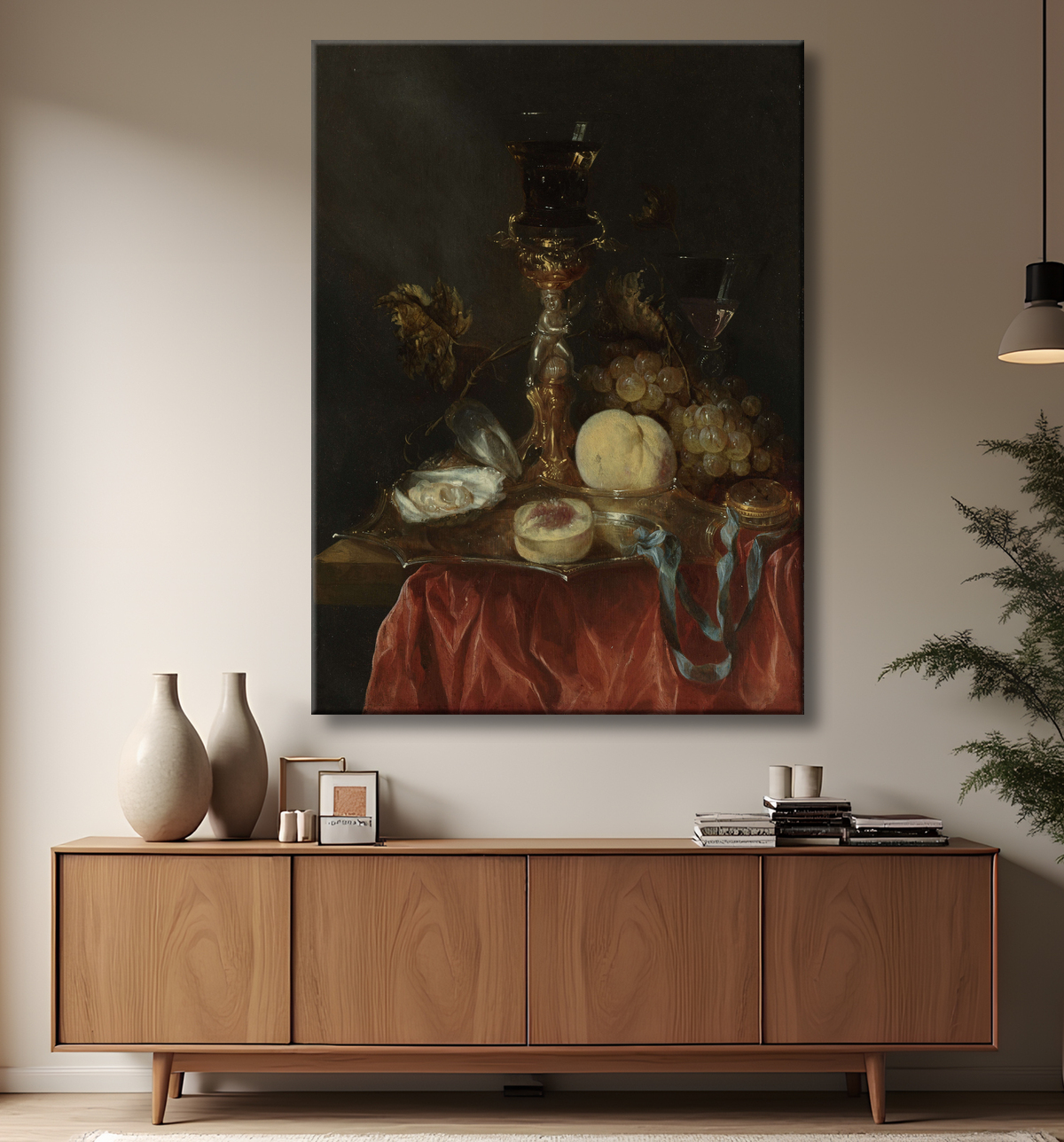 Reproduction Nature morte au porte-verre en vermeil de Abraham van Beyeren avec decor