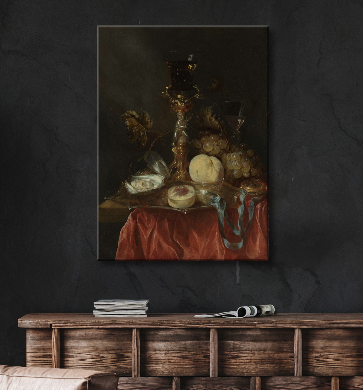 Reproduction Nature morte au porte-verre en vermeil de Abraham van Beyeren avec decor
