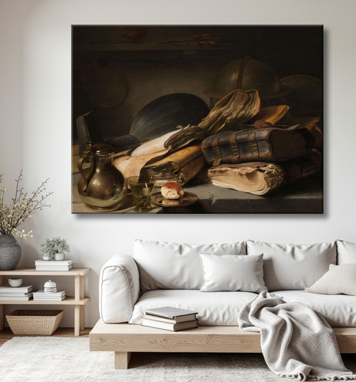 Reproduction Nature morte aux livres de Jan Lievens avec decor