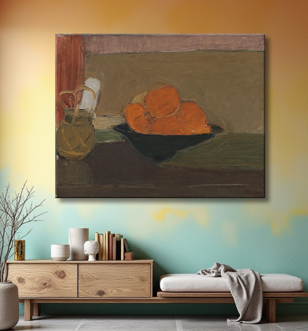 Reproduction Nature morte aux oranges de Ibsen, Immanuel avec decor