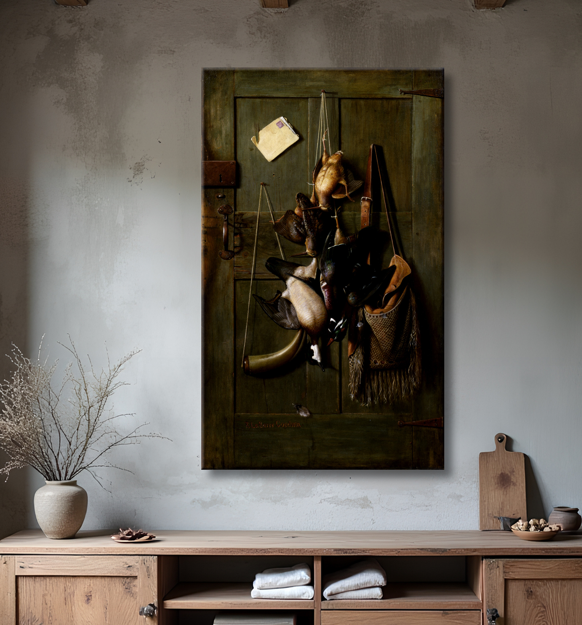 Reproduction Nature Morte De Porte De Cabine de Richard La Barre Goodwin, born Albany, NY 1840-died Orange, NJ 1910 avec decor