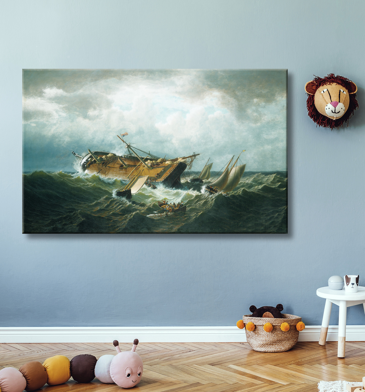 Reproduction Naufrage au large de Nantucket (Épave au large de Nantucket après une tempête) de William Bradford avec decor