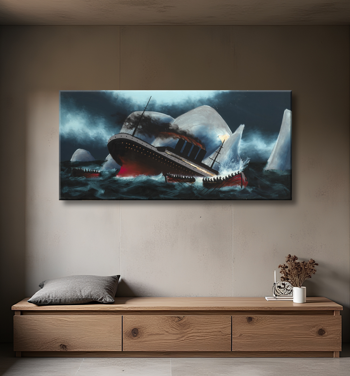 Reproduction Naufrage du Titanic de Unidentified avec decor