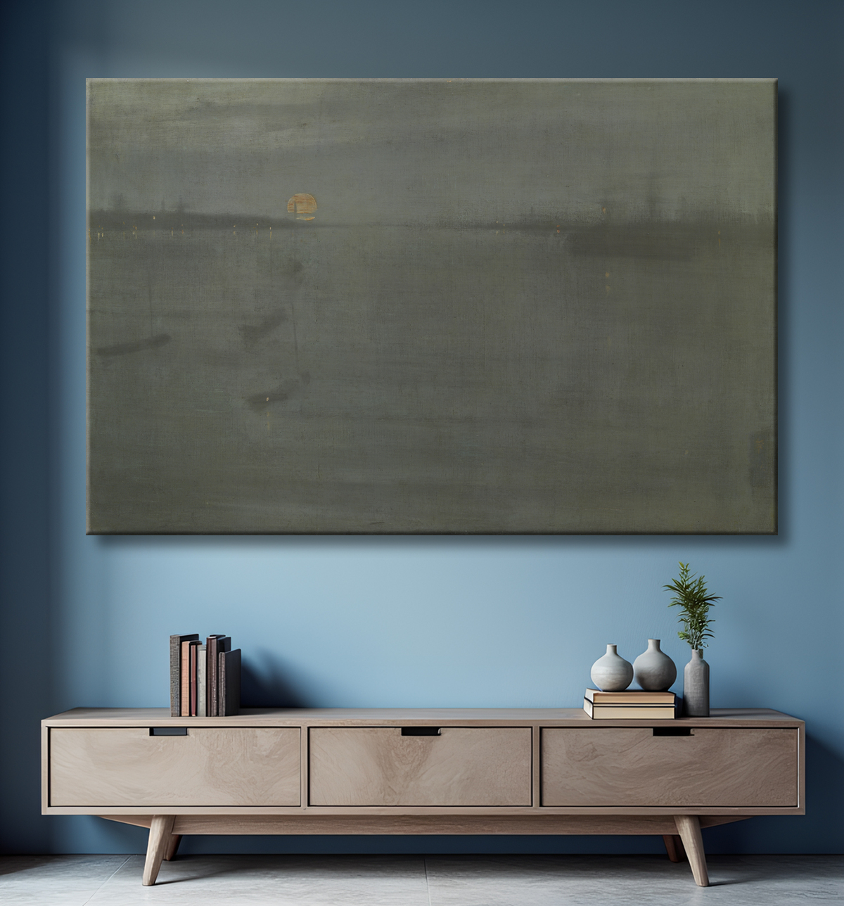 Reproduction Nocturne : bleu et or—Southampton Water de James McNeill Whistler avec decor