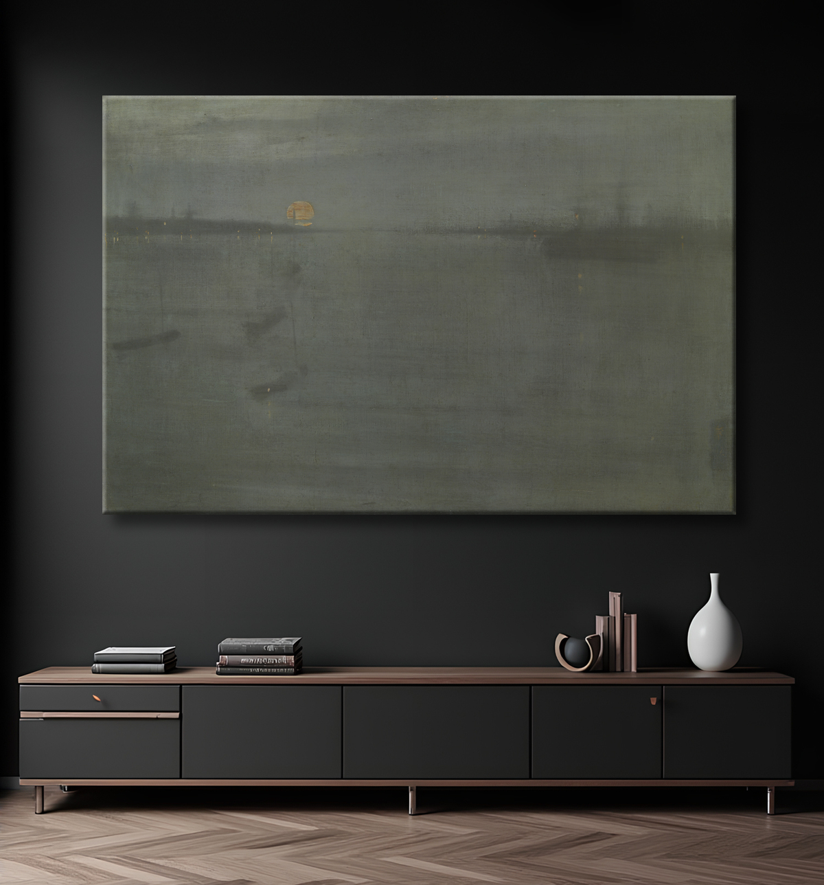 Reproduction Nocturne : bleu et or—Southampton Water de James McNeill Whistler avec decor