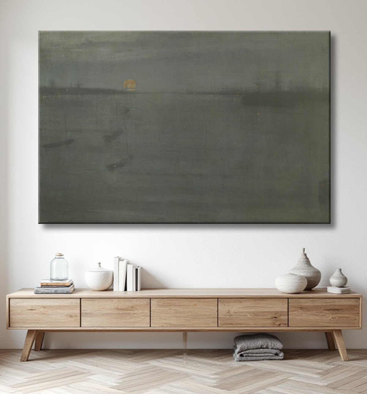Reproduction Nocturne : bleu et or—Southampton Water de James McNeill Whistler avec decor
