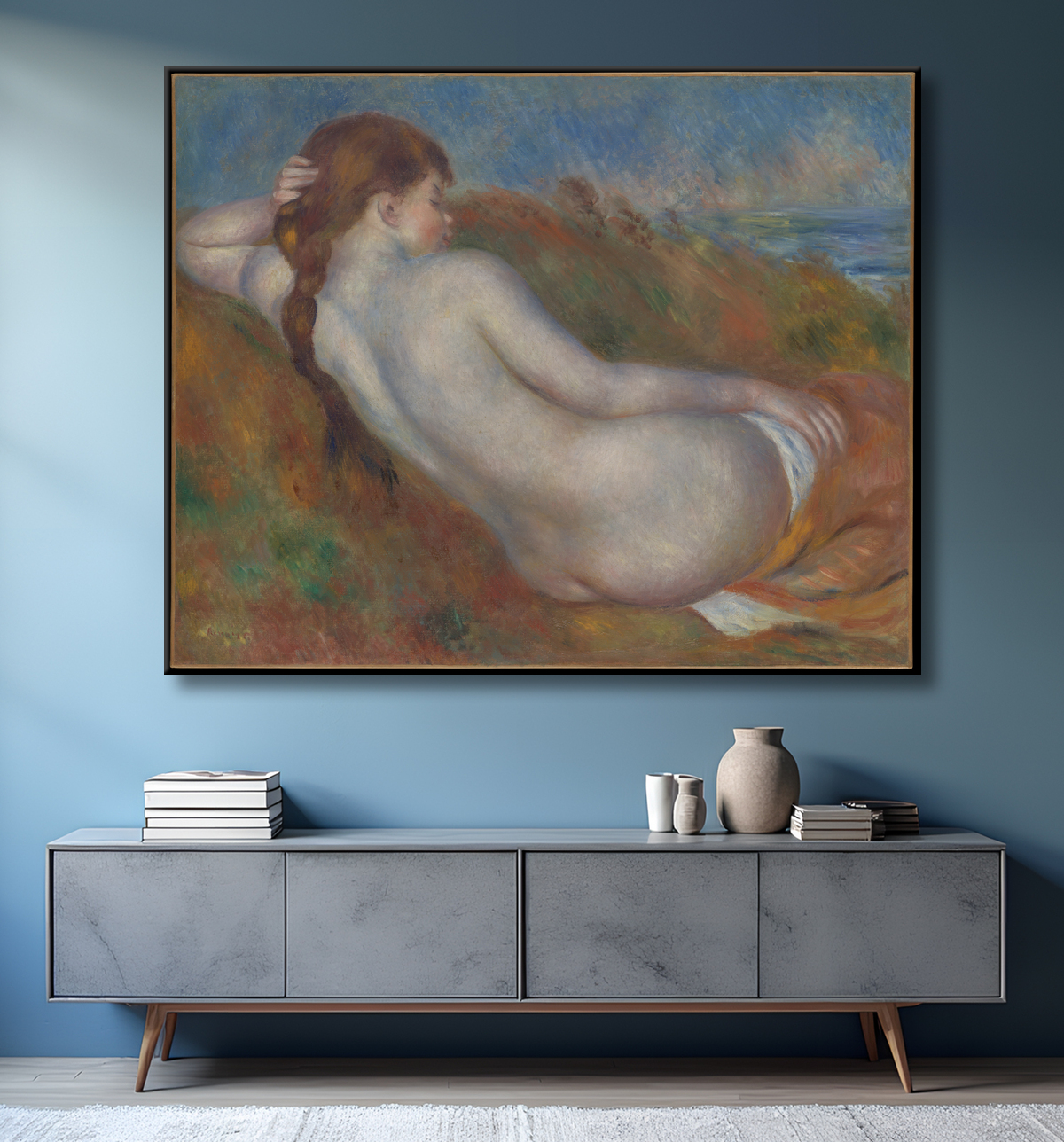 Reproduction Nu allongé de Auguste Renoir avec decor