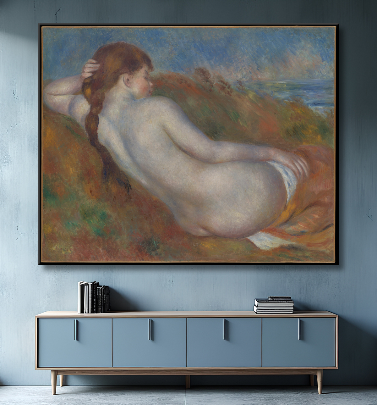Reproduction Nu allongé de Auguste Renoir avec decor