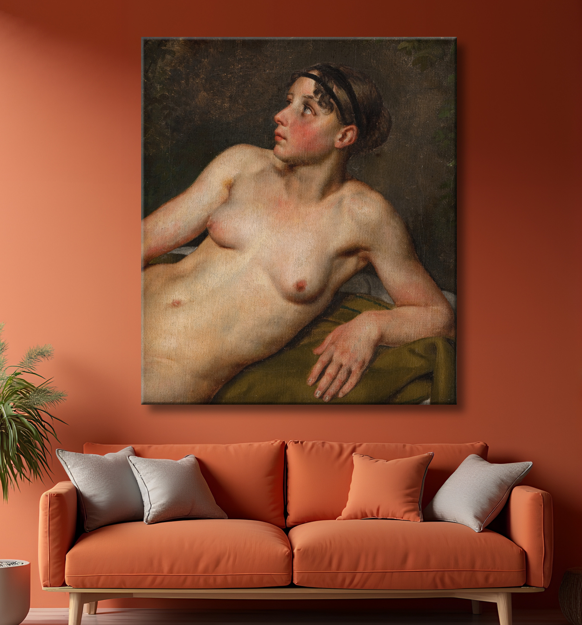 Reproduction Nu féminin allongé de Eckersberg, C.W. avec decor