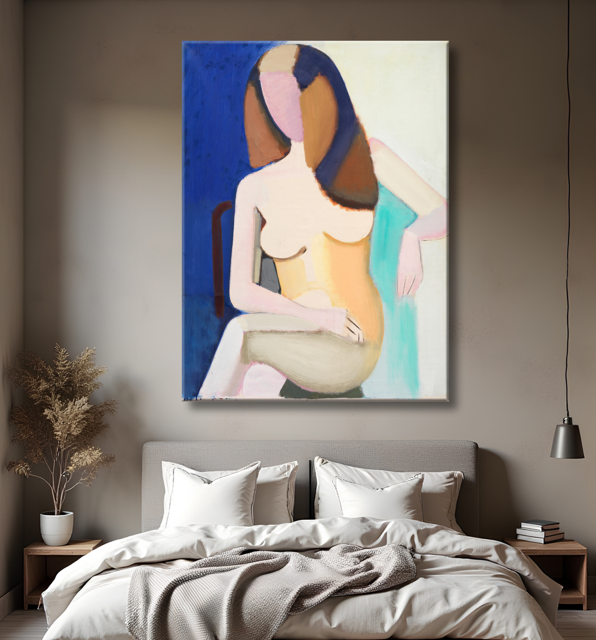 Reproduction Nu féminin assis de Lundstrøm, Vilhelm avec decor
