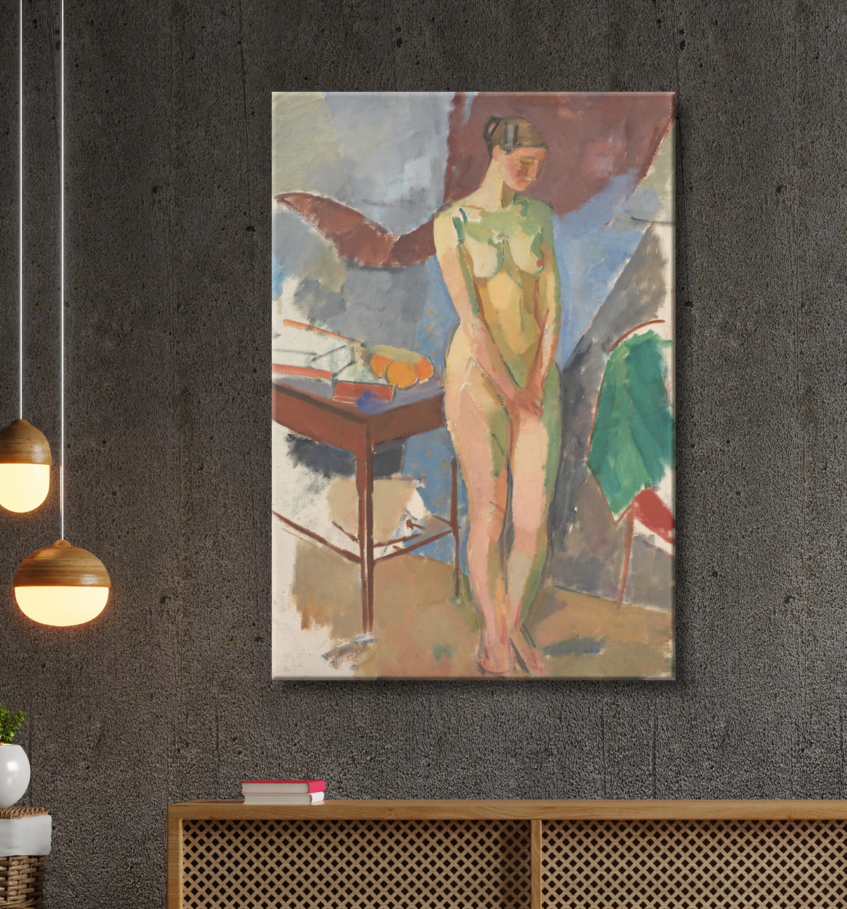 Reproduction Nu féminin debout de Isakson, Karl avec decor