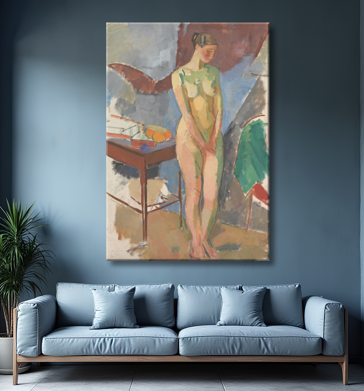 Reproduction Nu féminin debout de Isakson, Karl avec decor