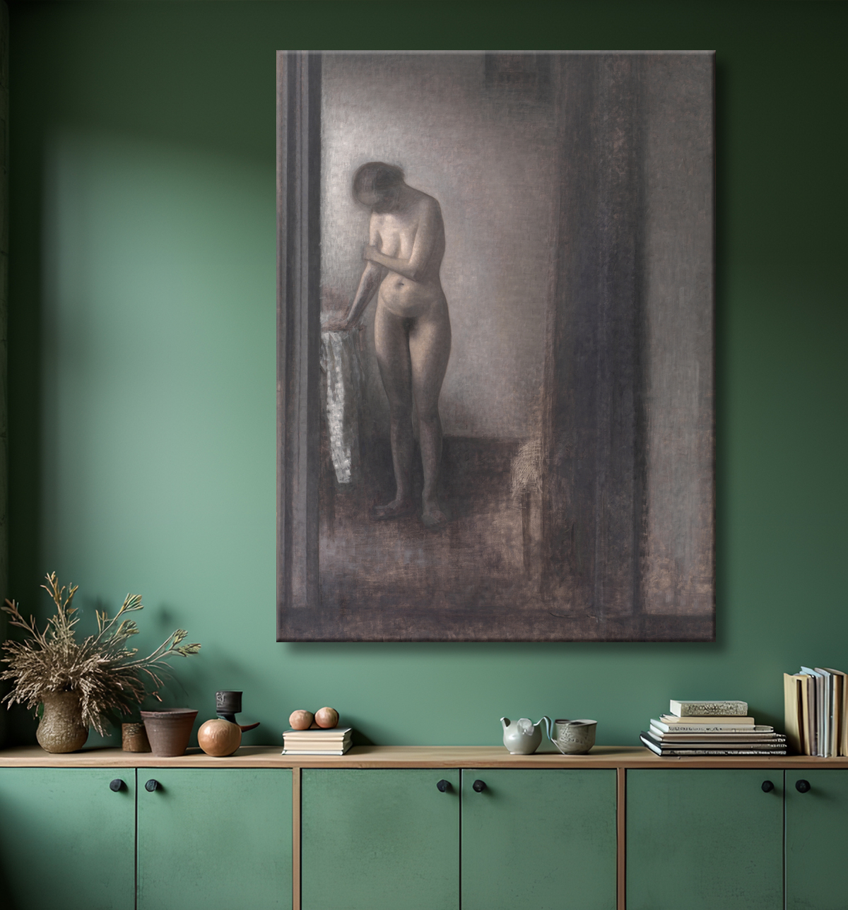 Reproduction Nu féminin debout de Hammershøi, Vilhelm avec decor