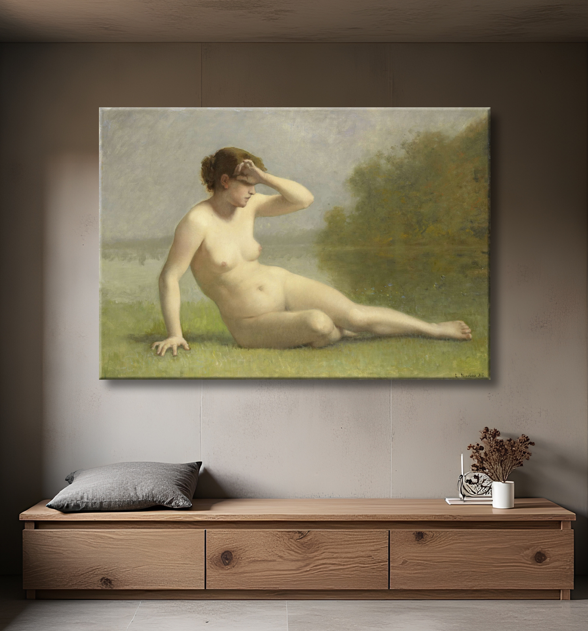 Reproduction Nymphe de L. Nicolas avec decor
