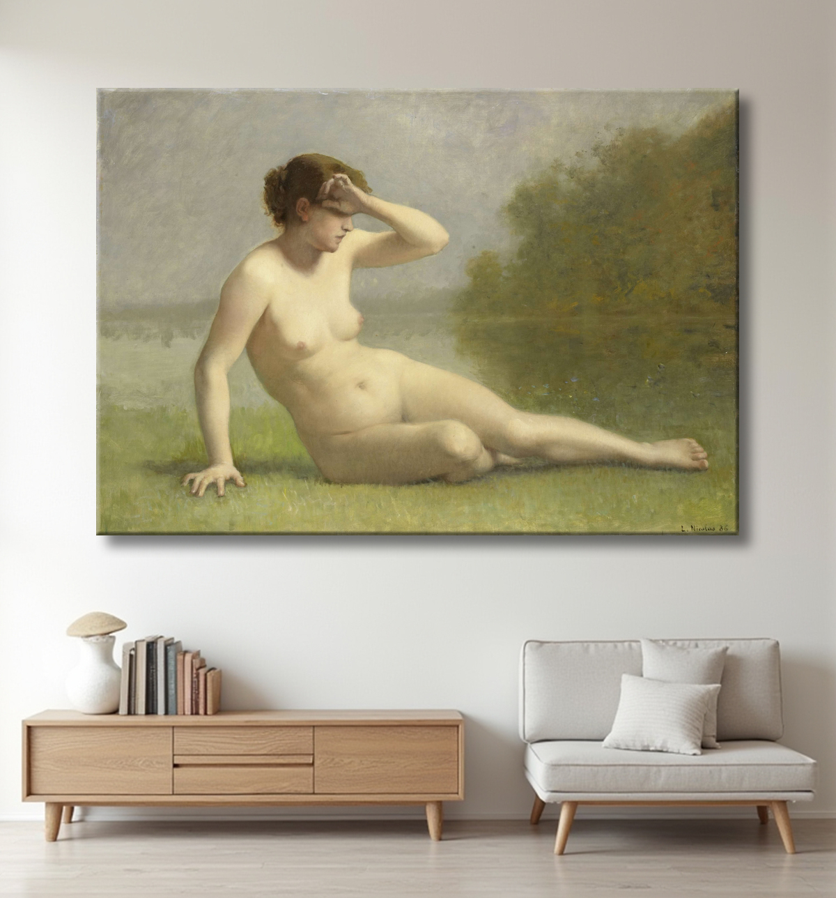 Reproduction Nymphe de L. Nicolas avec decor